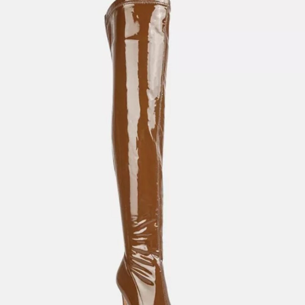 Vanquish Patent Leather Thigh High Boots - Steve Madden
